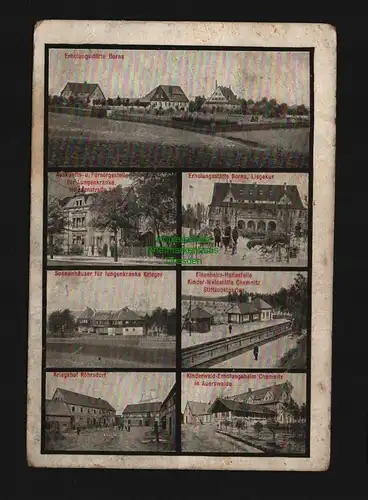 136244 AK Erholungsstätte Borna Kriegshof Röhrsdorf Haltestelle Bahnhof 1919