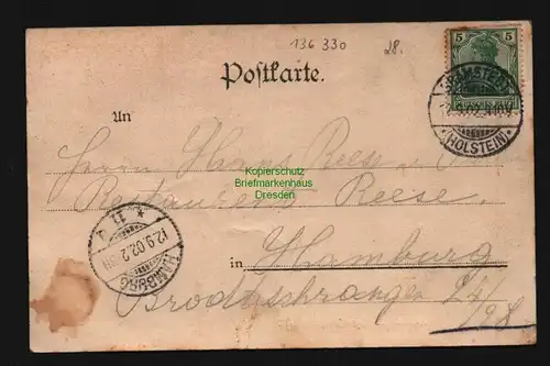136330 AK Bramstedt Holstein 1902 Kapitän J. Meyer´s Bierquelle Gasthaus