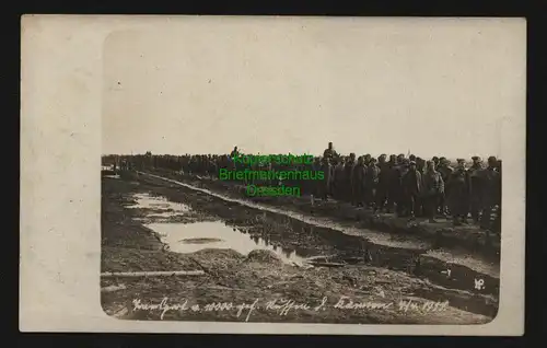 136023 AK Fotokarte bei Kamien 4.4.1917 10000 gefangene Russen 1. Weltkrieg