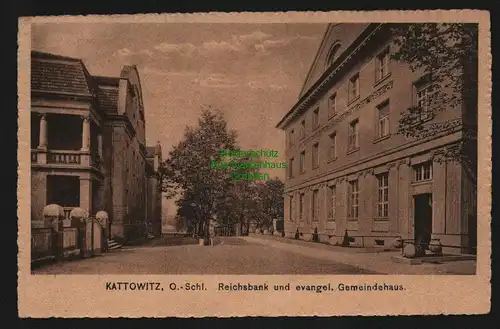 135924 AK Kattowitz O.-S. Katowice 1917 Reichsbank Evangel. Gemeindehaus