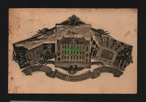 135905 AK Gleiwitz Gliwice O.-S. 1925 Evangel. Vereinshaus Lohmeyerstraße Neuer