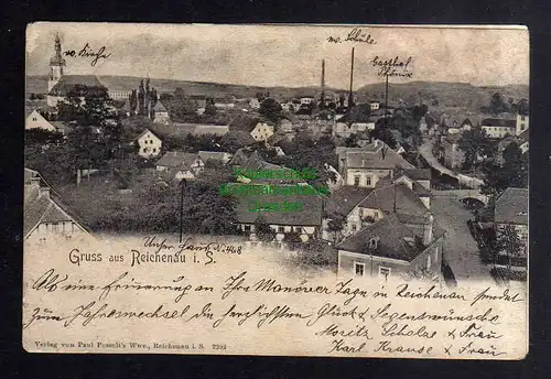 131970 AK Reichenau i. S. Schule Gasthof Phönix 1901