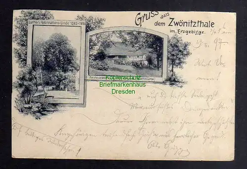 131989 AK Bretmühle Restaurant zum Jägerhaus 1897 Zwönitzthal Erzgebirge