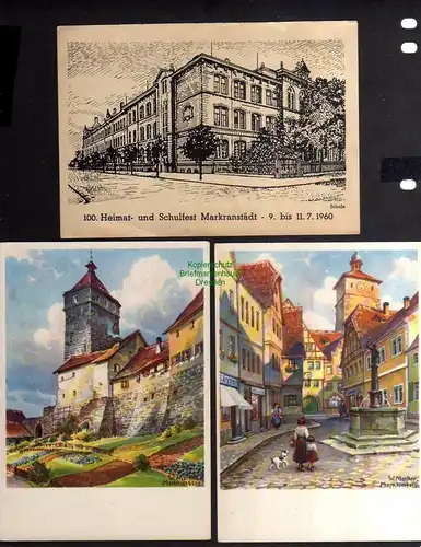 131920 3 AK Markranstädt 1960 100. Heimat und Schulfest Künstlerkarten Friedlich