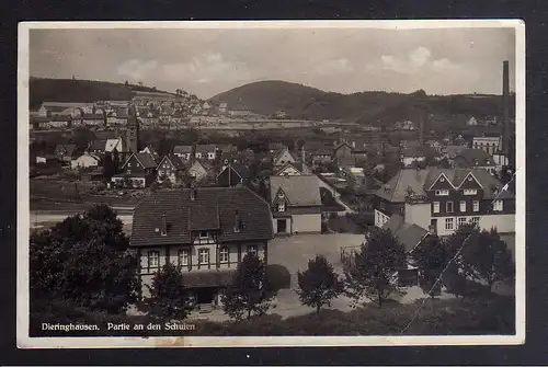 130221 AK Dieringhausen Gummersbach 1931 Fotokarte Partie an den Schulen