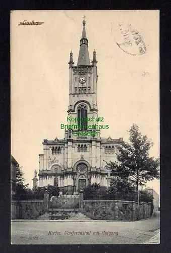 129624 AK Hartha 1912 Kirche Vorderansicht mit Aufgang
