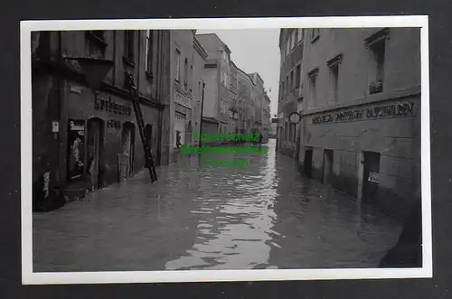 129828 AK Passau Hochwasser Fotokarte Geschäfte Korbwaren Rauchwaren