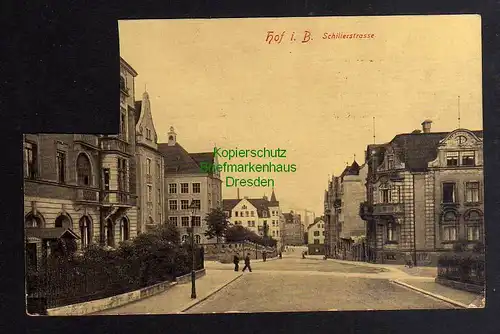 129812 AK Hof Bayern 1913 Schillerstraße Oberfränkischer Kreistag