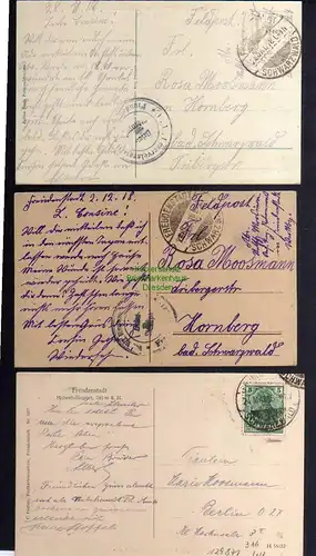 129871 3 AK Freudenstadt Villenvirtel beim Hotel Rappen 1918 Markt v. Finkenberg