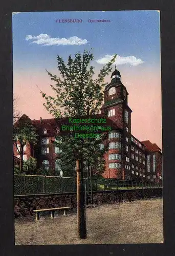 128794 AK Flensburg Gymnasium 1917 Feldpost