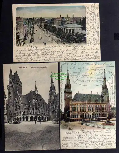 128764 7 AK Aachen Nizzaallee Theaterstraße 1902 Hochstraße F. Wilhelm Platz