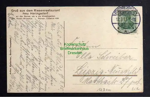 129011 AK Neu Heringsdorf 1915 Riesenrestaurtant an der Spree Friedrichshagen Be