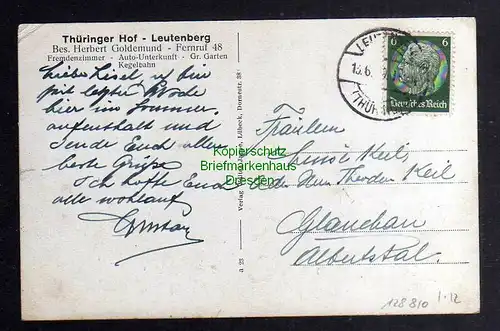 128810 AK Leutenberg Thür. Gasthaus Thüringer Hof Herbert Goldemund