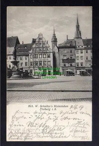 128937 AK Freiberg Sa. 1907 Hch. W. Schultzes Weinstuben Wein Restaurant Opitz