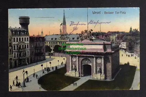 128929 AK Wesel Berliner Tor Platz Kaserne Wasserturm Feldpost 1917