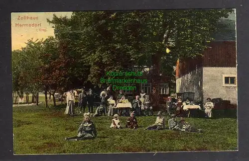 128933 AK Zollhaus Hermsdorf Erzgebirge Gartenansicht 1916