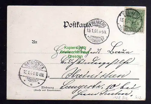 128912 AK Freiberg Sa. 1901 Torstensohn Linde Künstler Karte No. 4