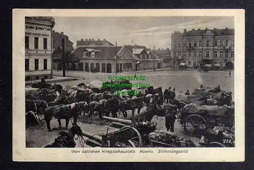 129140 AK Kaunas Kowno Litauen 1917 Feldpost Stimmungsbild Markt