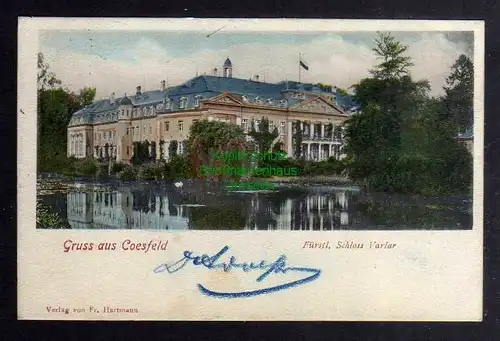 128493 AK Coesfeld 1902 Fürstl. Schloss Varlar Bahnpost Dortmund - Gronau
