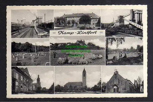 128533 AK Kamp-Lintfort 1962 9 Ansichten Bahnhof Fabrik Bergwerk Industrie