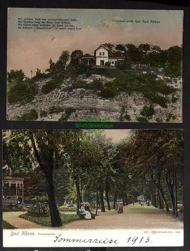 128347 2 AK Himmelreich Saaleck Bad Kösen Petrus 1910 Promenade 1913