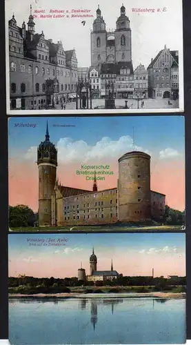 128354 AK Lutherstadt Wittenberg Markt Rathaus Denkmäler 1917 Schlosskaserne