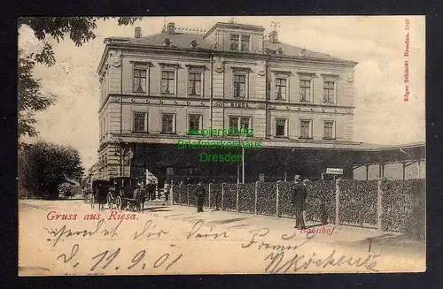 128445 AK Riesa 1901 Bahnhof