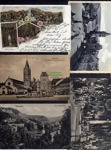 128418 5 AK Eisenach Litho 1896 Hellthal Marienthal Karlsplatz 1924 Angelroda