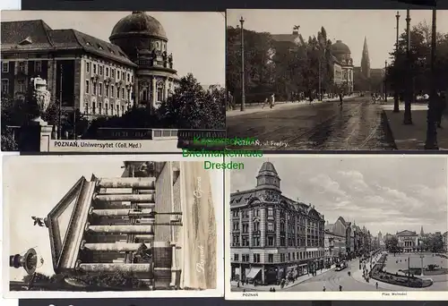 121205 AK Posen Poznan Fotokarte ul. Fredry 1930 Plac Wolnosci 1935 Opera Uni