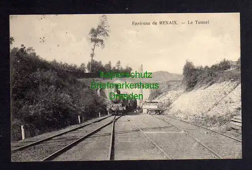 121387 AK Ronse Environs de Renaix Belgien Flandern Tunnel Dampflok Gleisanlagen