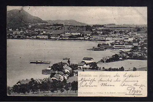 110406 AK Gmunden vom Moosberg Oberösterreich 1903