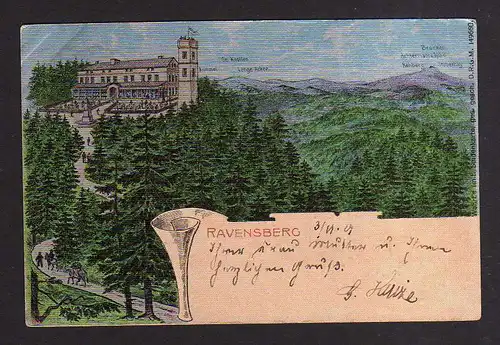 110584 AK Ravensberg Harz bei Bad Sachsa 1901 Seidenkarte
