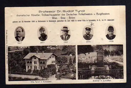 110687 AK Gutenstein Niederösterreich Villa Tyrolt Grabmal 1929 Wien Graz Brünn