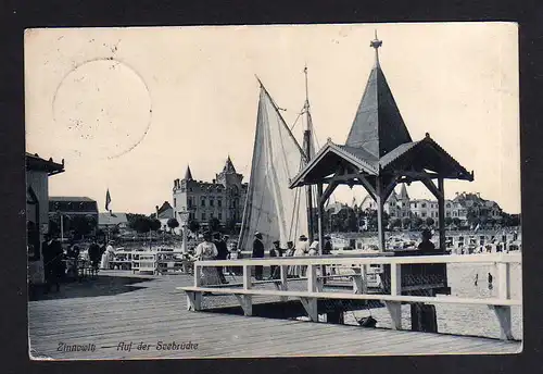 110614 AK Zinnowitz Auf der Seebrücke 1913