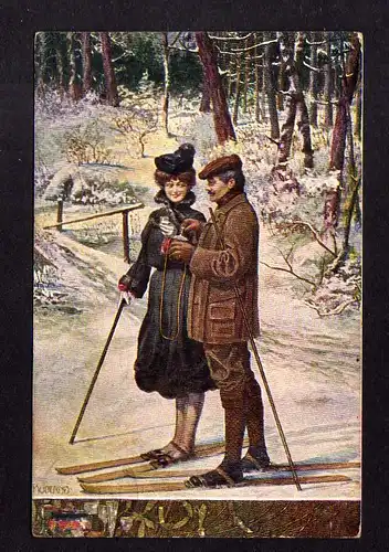 110161 AK Schi Ski Kuderno Künstlerkarte 1906