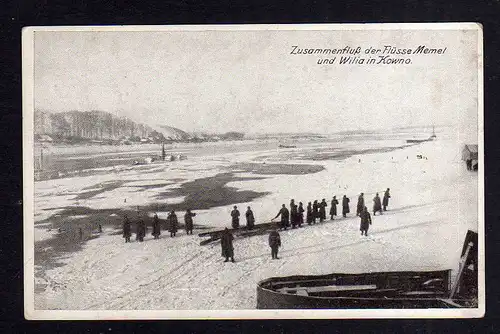 110492 AK Kaunas Ковно Kowno um 1915 Zusammenfluß der Flüsse memel und Wilia