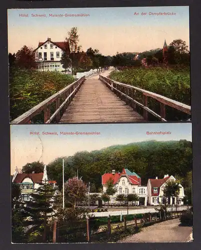 110332 AK Malente-Gremsmühlen Holsteinische Schweiz Dampferbrücke Bahnhofsplatz