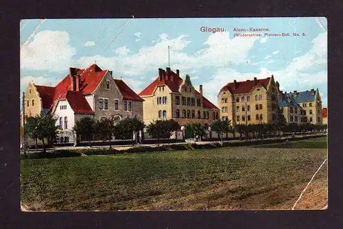 109621 AK Glogau Glogow 1916 Alsen Kaserne Niederschlesisches Pionier Batl. No.