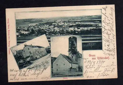 109647 AK Rittersdorf Eifel 1900 Ruine Panorama