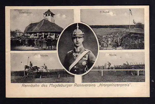 108118 AK Magdeburg um 1910 Rennbahn des Magdeburger Rennvereins Kronprinzenprei