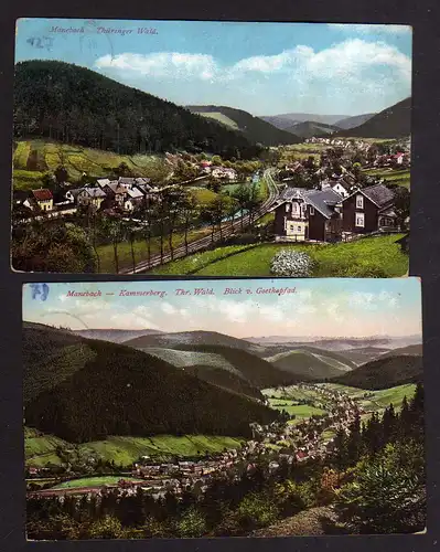 106931 2 AK Manebach Thüringer Wald 1914 Kammerberg Blick v. Goethepfad