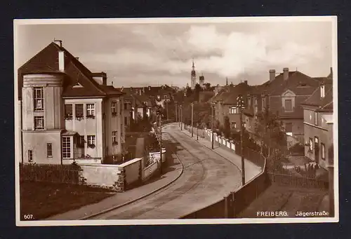 107532 AK Freiberg um 1930 Jägestraße Wohnhäuser Villa