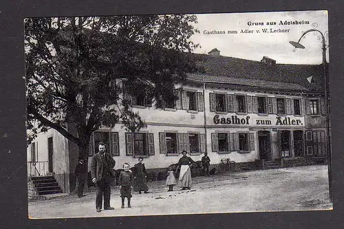 108343 AK Adelsheim 1909 Gasthaus zum Adler Vollbild W. Lechner