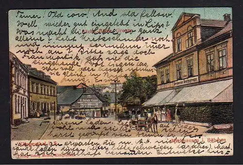 105921 AK Markhausen Böhmen Reliefkarte 1911 Grenze Restaurant Reichsgrenze Hran