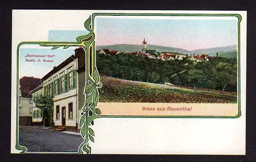 106228 AK Rauenthal Rheingau um 1910 Gasthof Rheingauer Hof bei Eltville am Rhei