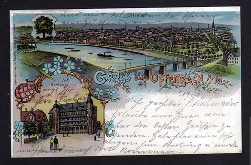 106212 AK Offenbach am Main 1900 Litho Schloss Panorama