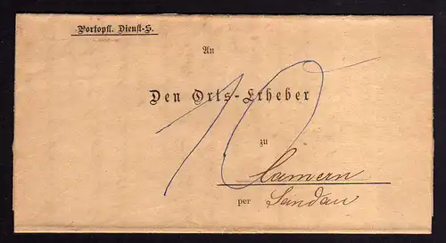 105540 leere Faltbriefhülle Genthin 1878 Königl. Kreis Kasse Portopflichtige Die