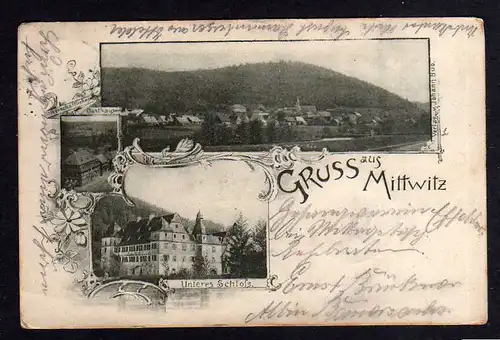 104460 AK Mittwitz Bayern 1902 Herrschaftliches Gasthaus Unteres Schloß