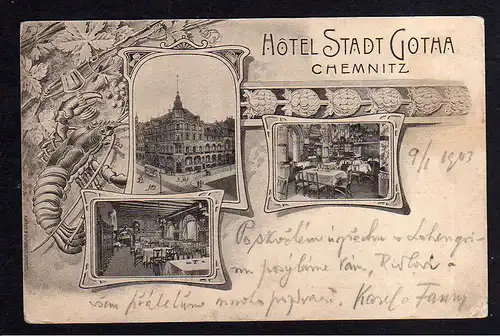 103775 AK Chemnitz Hotel Stadt Gotha 1903