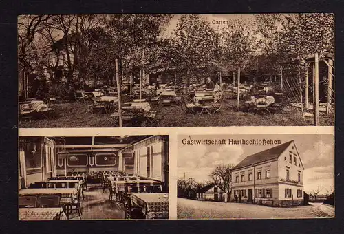 103657 AK Zwenkau 1929 Gastwirtschaft Harthschlösschen Kolonade Garten